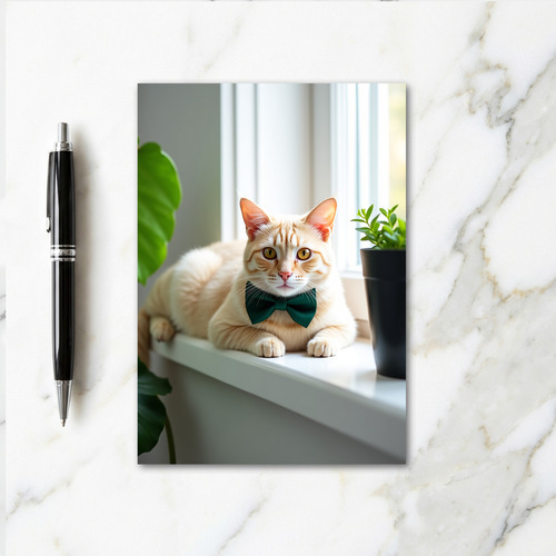 Ginger Cat Window Sill Photo Card