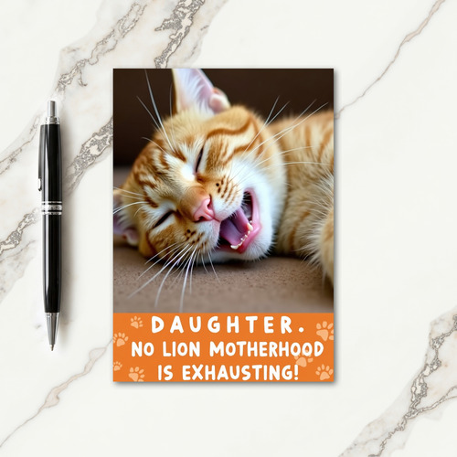 Ginger Cat Yawn Mothers Day Card