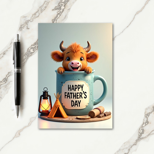 Ginger Cow Fathers Day Mug Card