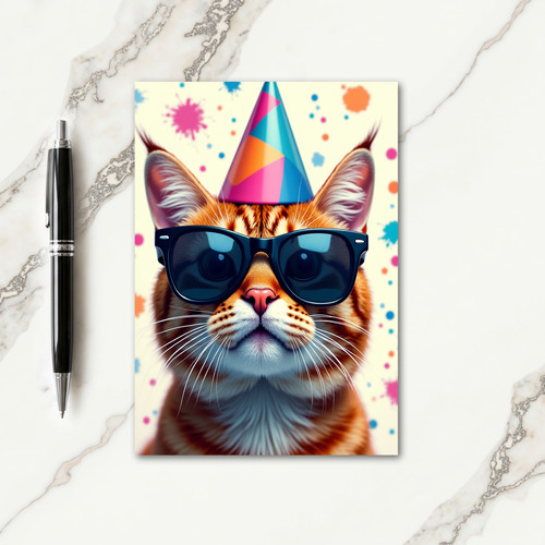 Ginger Cream Feline Birthday Card