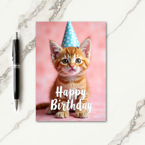 Ginger Kitten Birthday Card
