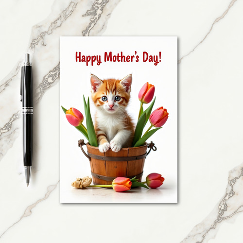 Ginger Kitten Mothers Day Card