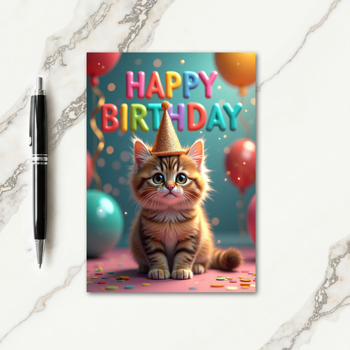 Ginger Tabby Birthday Card