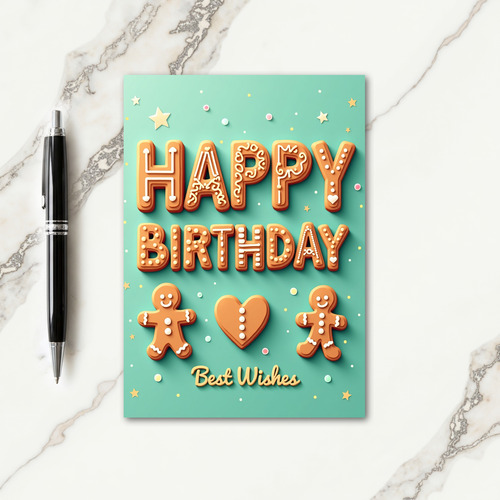 Gingerbread Birthday Card