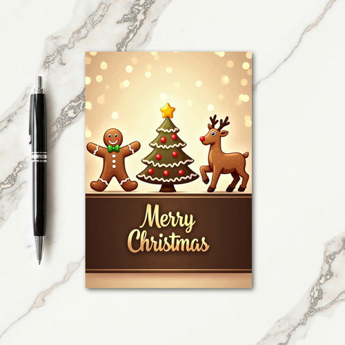 Gingerbread Joyful Christmas Card