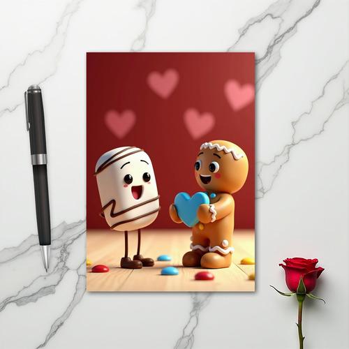 Gingerbread Marshmallow Heart Card