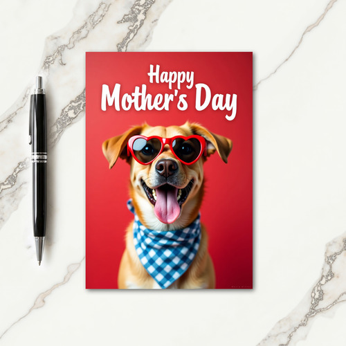 Gingham Dog Mothers Day Card