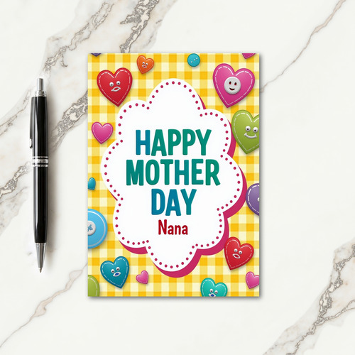 Gingham Mothers Day Love Card