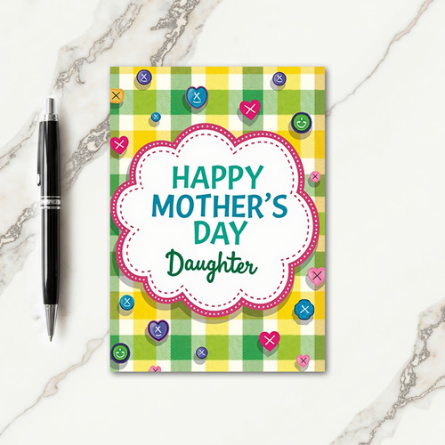 Gingham Mothers Day Smile Card