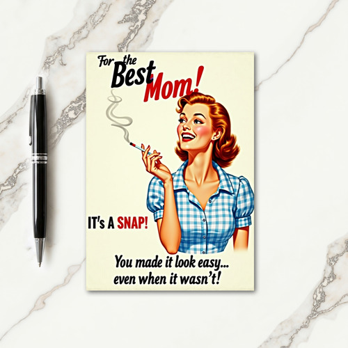 Gingham Pattern Mothers Day Card