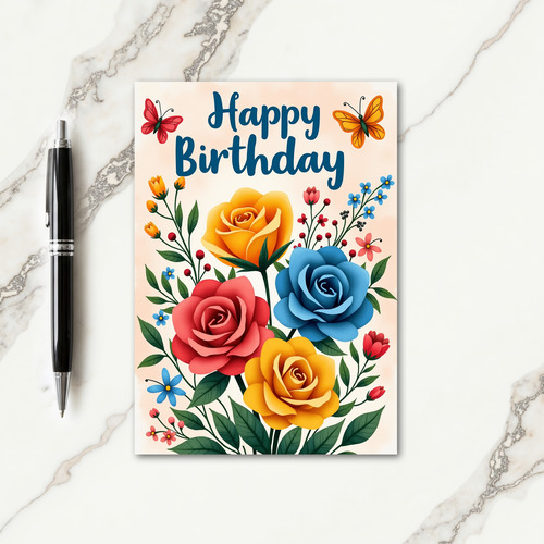 Gingham Vibrant Garden Card