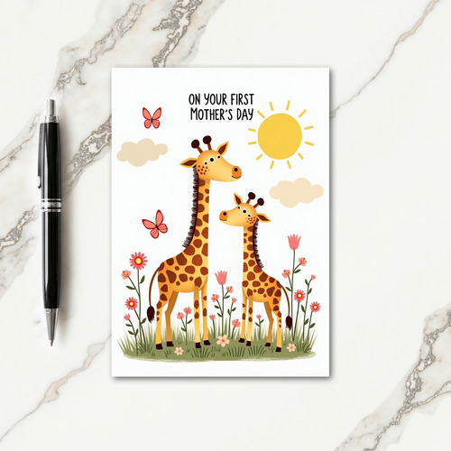 Giraffe Family Mothers Day Card