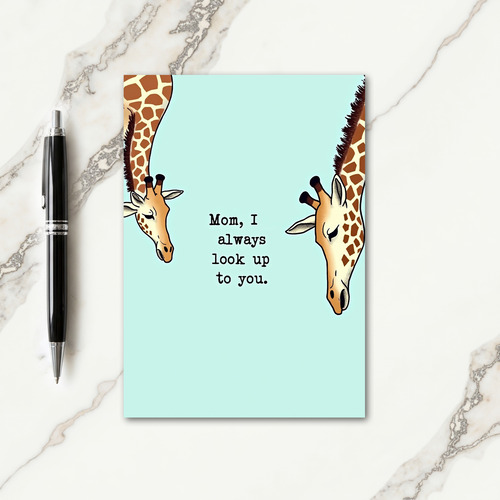 Giraffe Moms Day Illustration Card