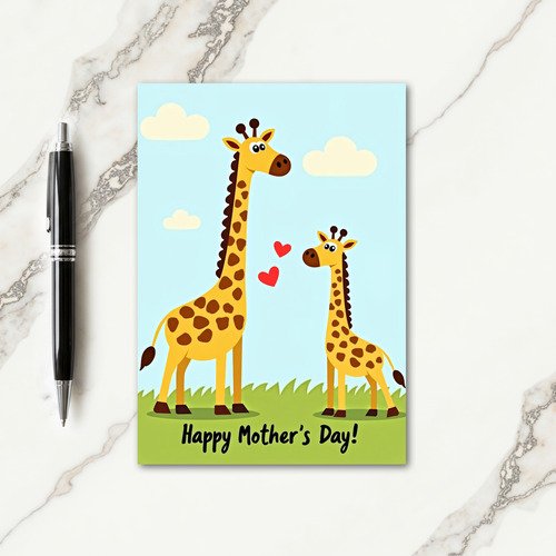 Giraffe Mothers Day Love Card