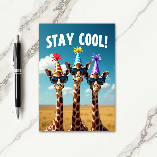 Giraffe Party Hat Birthday Card