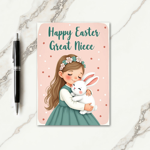 Girl And Bunny Friendship Card