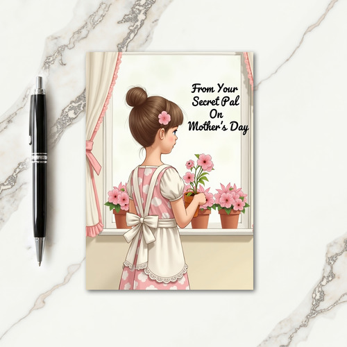 Girl At Window Birthday Card