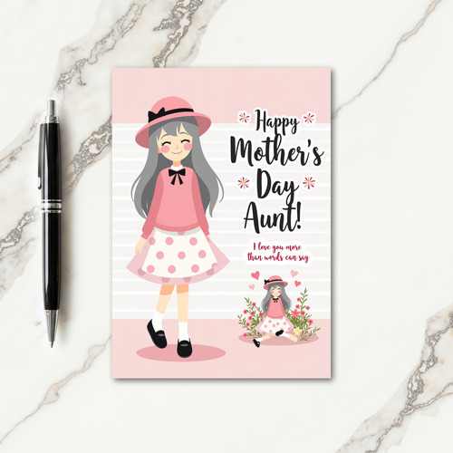 Girl In Hat Mothers Love Card