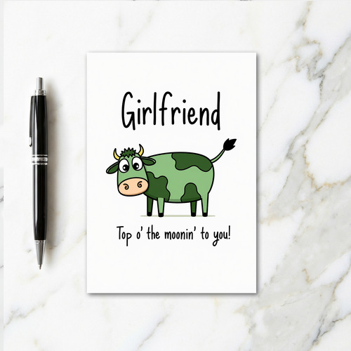 Girlfriend Moonin Cow Art Card