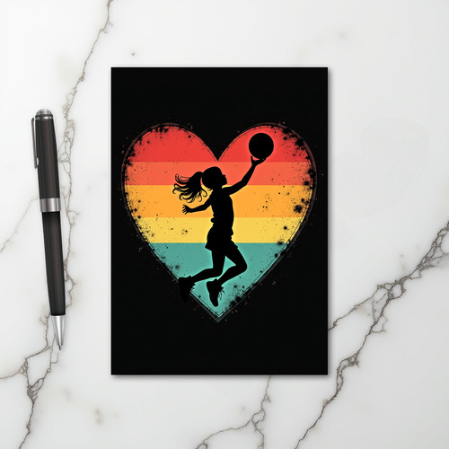 Girls Basketball Love Card