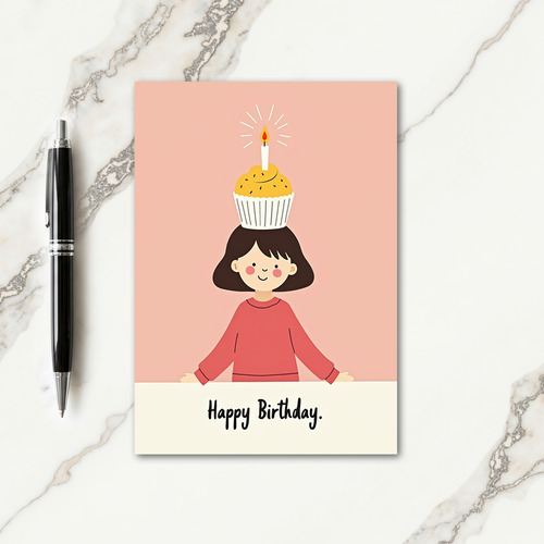 Girls Cupcake Birthday Card