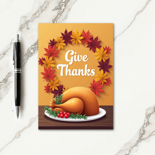 Give Thanks Autumn Card