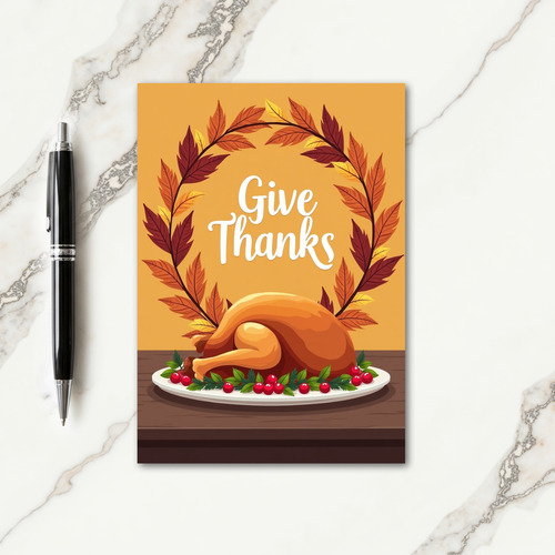 Give Thanks Autumn Wreath Card thumbnail