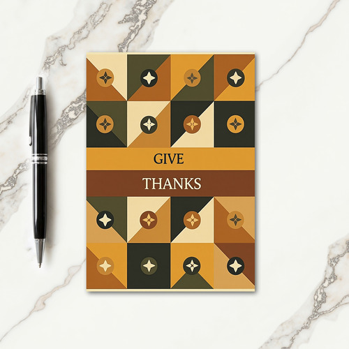 Give Thanks Geometric Pattern Card