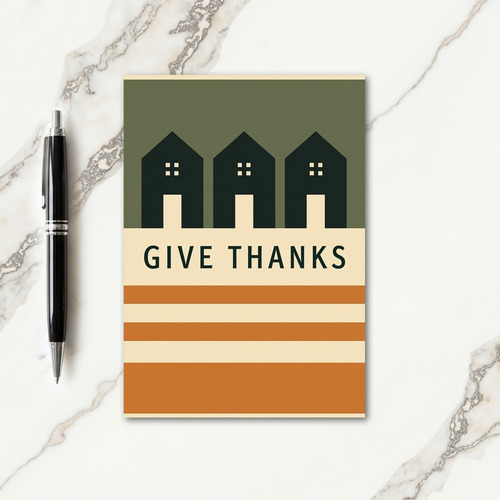 Give Thanks Three Homes Card thumbnail