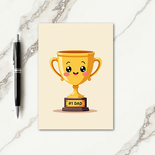 Gleaming 1 Dad Trophy Card