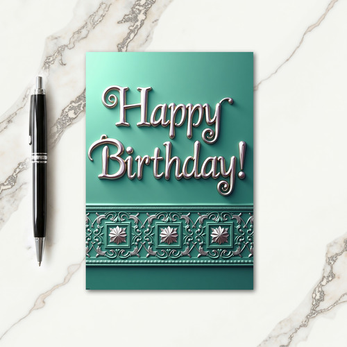 Gleaming Birthday Script Card