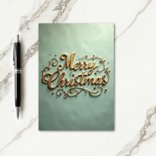 Gleaming Gold Christmas Card