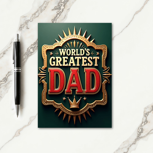 Gleaming Greatest Dad Award Card