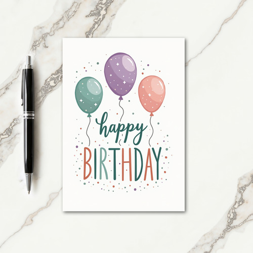 Glimmer Balloon Birthday Card