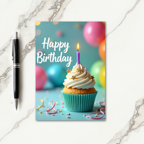 Glimmer Star Birthday Card