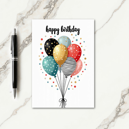Glitter Birthday Balloon Card