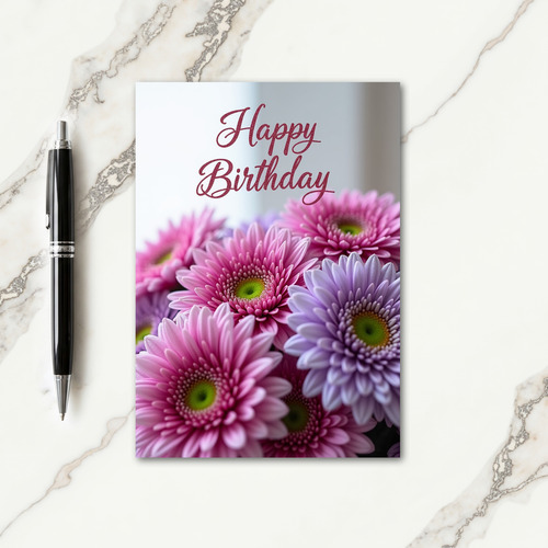 Glitter Blossom Birthday Card