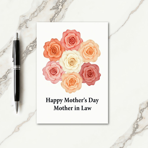 Glitter Pastel Roses Mothers Day Card