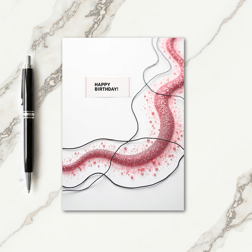 Glitter Path Birthday Card