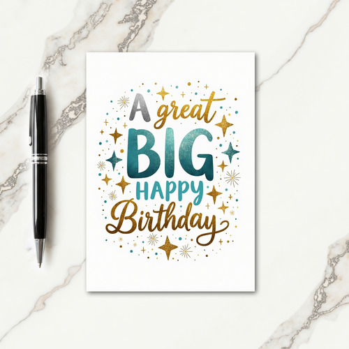 Glitter Script Birthday Card