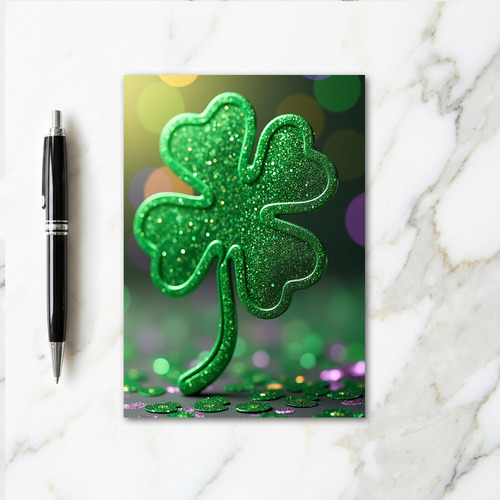 Glitter Shamrock Luck Card
