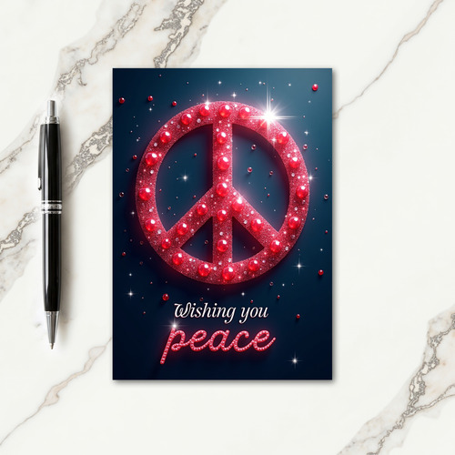 Glittering Peace Christmas Card
