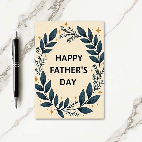 Glitzy Fathers Day Leaves Card