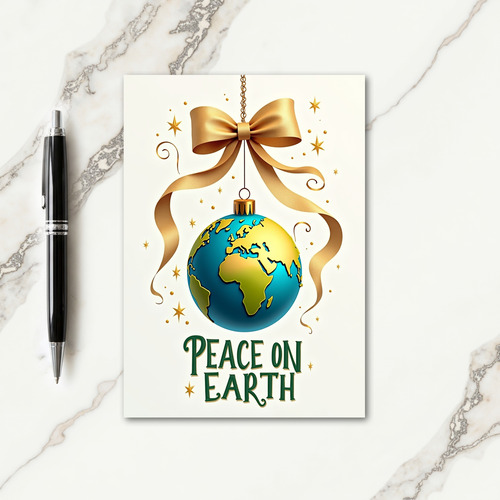 Globe Ornament Christmas Card