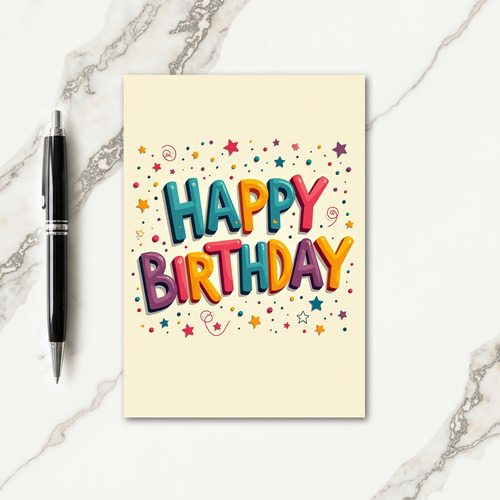 Glossy 3D Letter Birthday Card