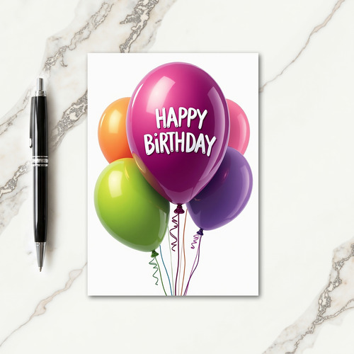Glossy Balloon Birthday Card