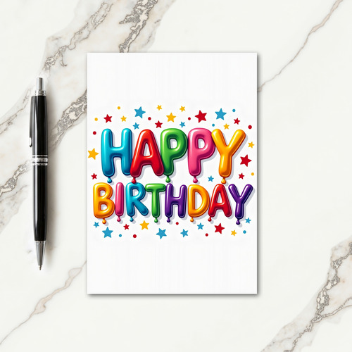 Glossy Birthday Balloon Card