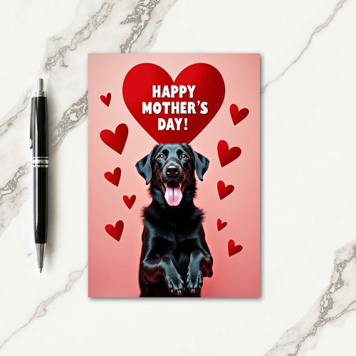 Glossy Black Dog Love Card
