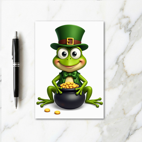 Glossy Frog Leprechaun Card