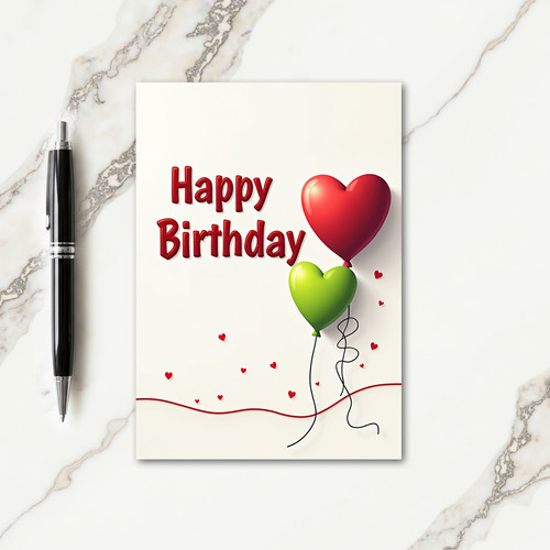 Glossy Heart Birthday Card